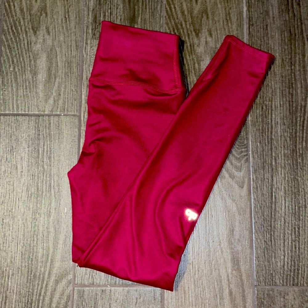 ALO Yoga High Waisted Full-Length Red Leggings Size Small